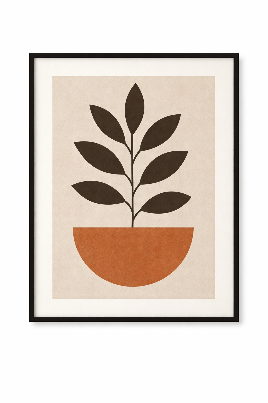 Minimalist Botanical Art Print with Frame